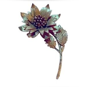 ROSE FLORAL BROOCH Vintage in Gold (Tone)